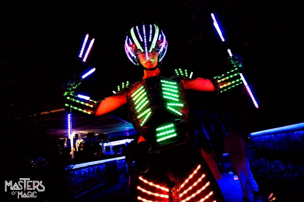 Animation, LED robot, play of lights and colors for an amazing company party.